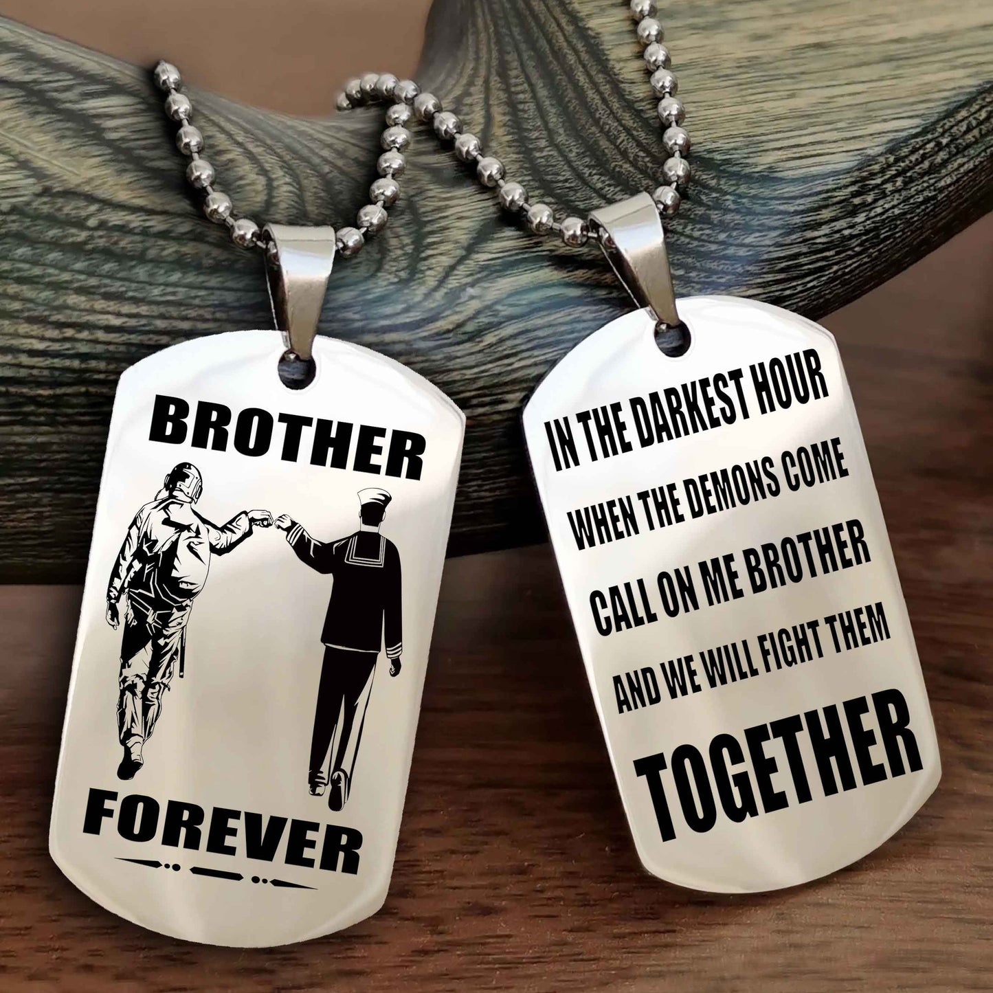 Soldier: Army-Air Force Personalized Double Sided Dog Tag For My Brother - Call On Me Brother And We Will Fight Them Together Gift For Your Friend