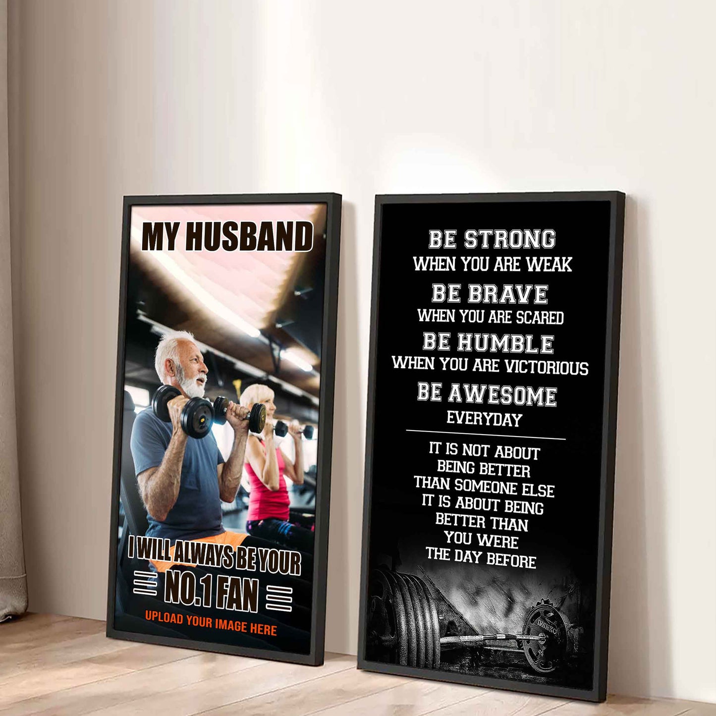 Old Sport Couple To My Husband Be Strong When You Are Weak Be Badass Everyday Set 2 Canvas Wall Art