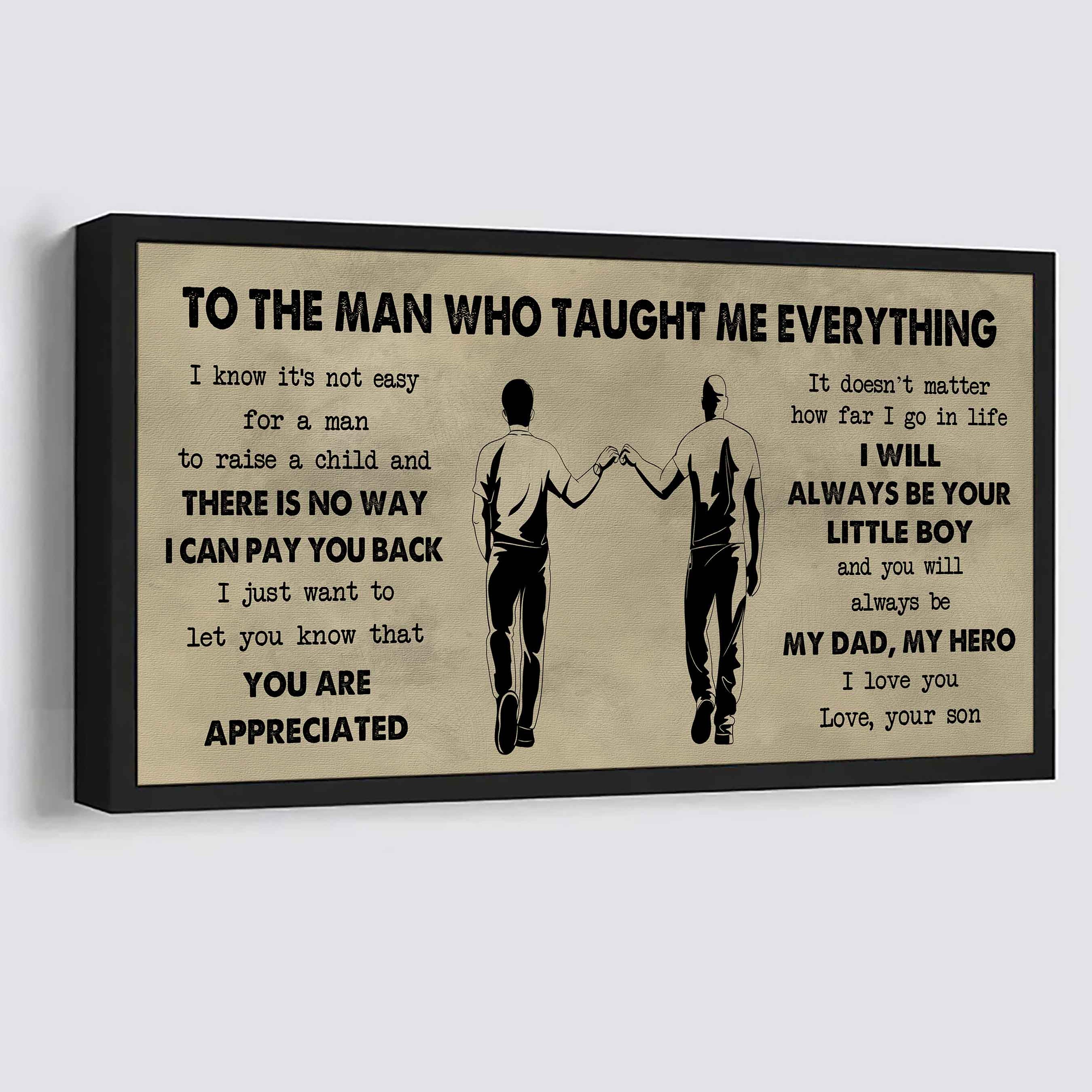 Samurai Poster Horizontal Canvas To My Dad I Know It's Not Easy To Raise A Child I Will Always Be Your Little Boy Gift From Son To Dad