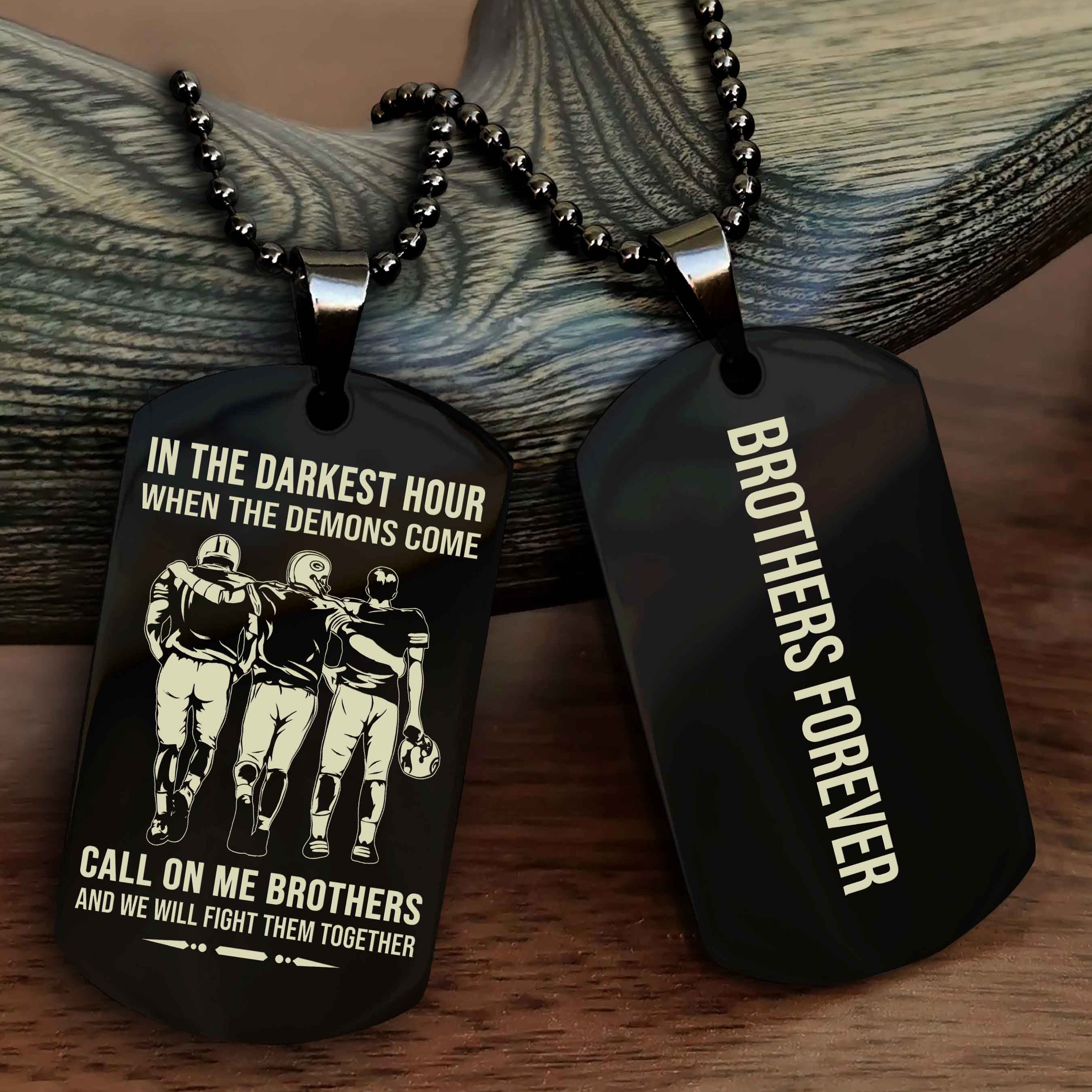 Cowboy Customizable engraved black dog tag double sided gift from brother, brother forevers