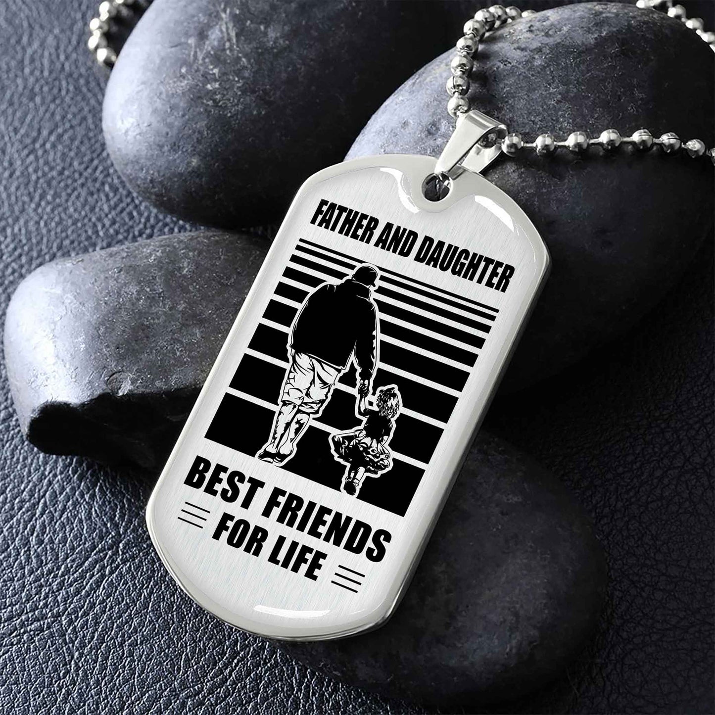 GK_GH Military Chain Silver Plated 18K Gold Plated Father And Son Best Friend For Life Gift For Your Son