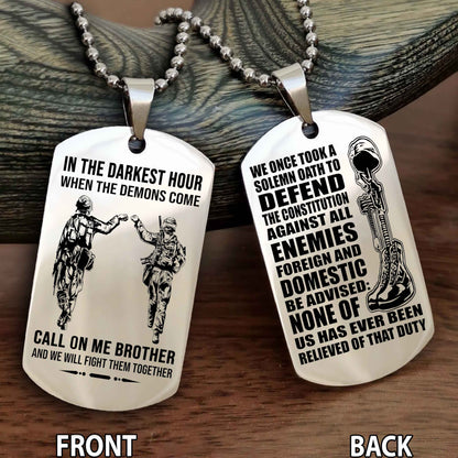 Soldier Personalized Double Sided Dog Tag For Brother
