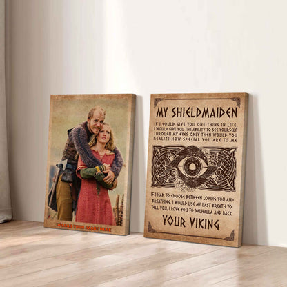 VK To My Shieldmaiden I Love You From Your VK Man Canvas 2 Piece Gift For Your Darling