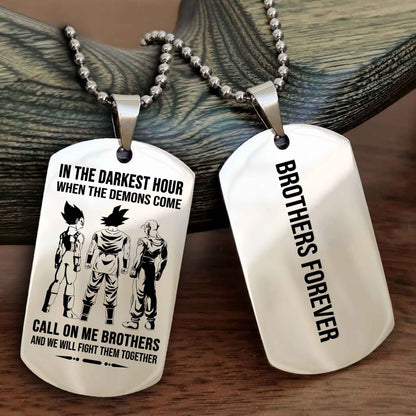 Sport Bike Customizable engraved black dog tag double sided gift from brother, brother forevers