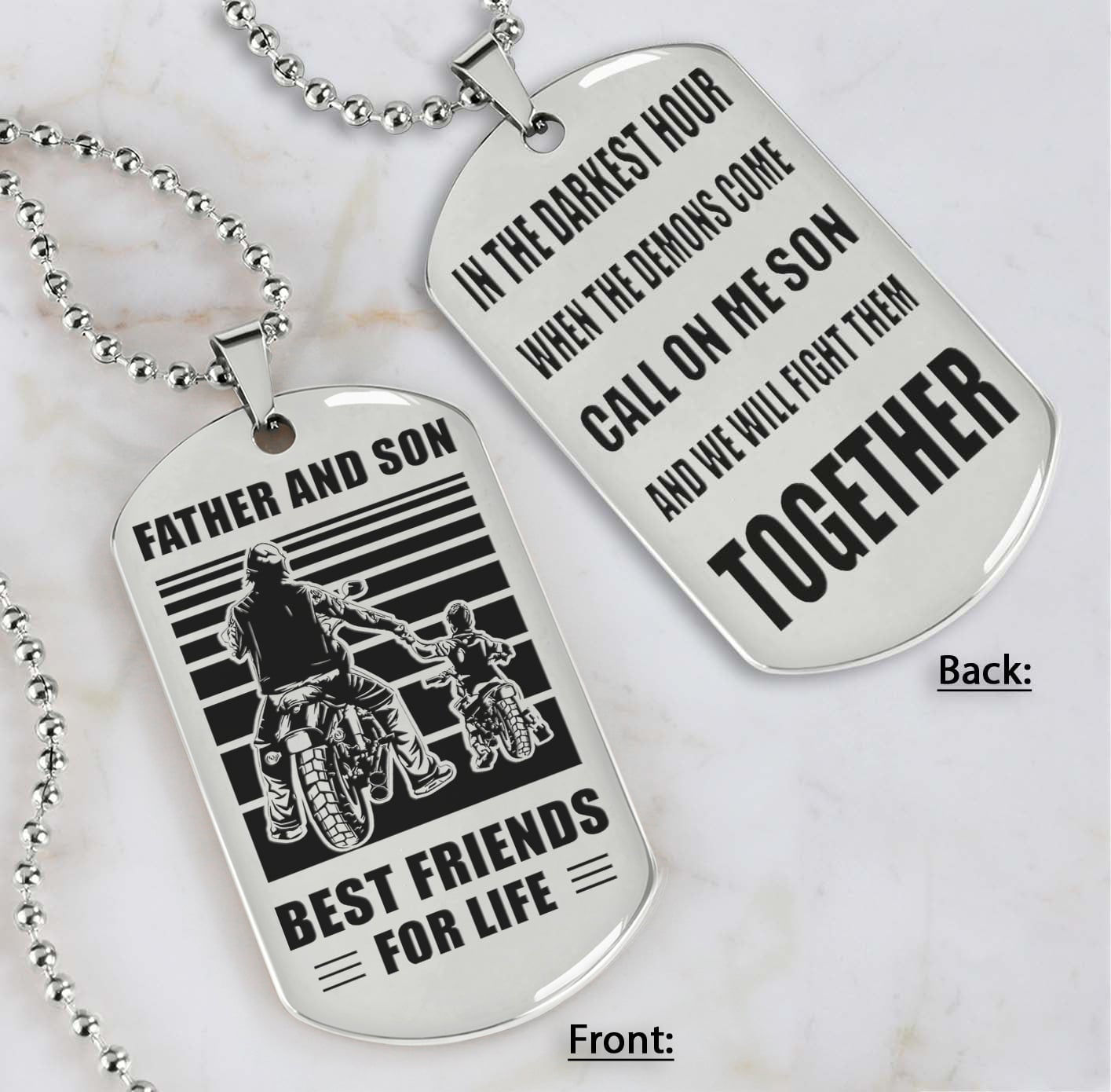 Cowboy Personalized Double Sided Dog Tag Call On Me Son And We Will Fight Them Together Gifts For Your Son From Dad