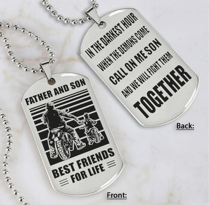 Cowboy Personalized Double Sided Dog Tag Call On Me Son And We Will Fight Them Together Gifts For Your Son From Dad