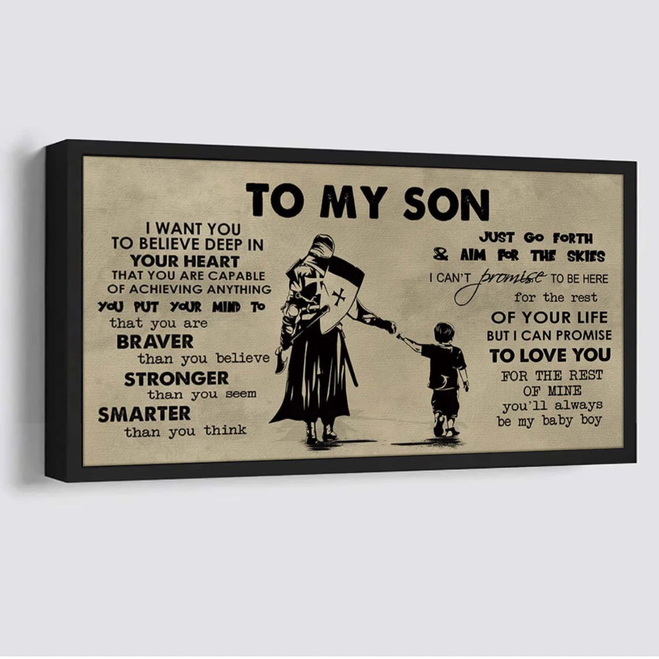 Knight Templar TO MY SON- I WANT YOU TO BELIEVE- CANVAS POSTER