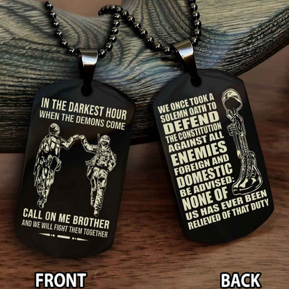 Soldier Personalized Double Sided Dog Tag For Brother