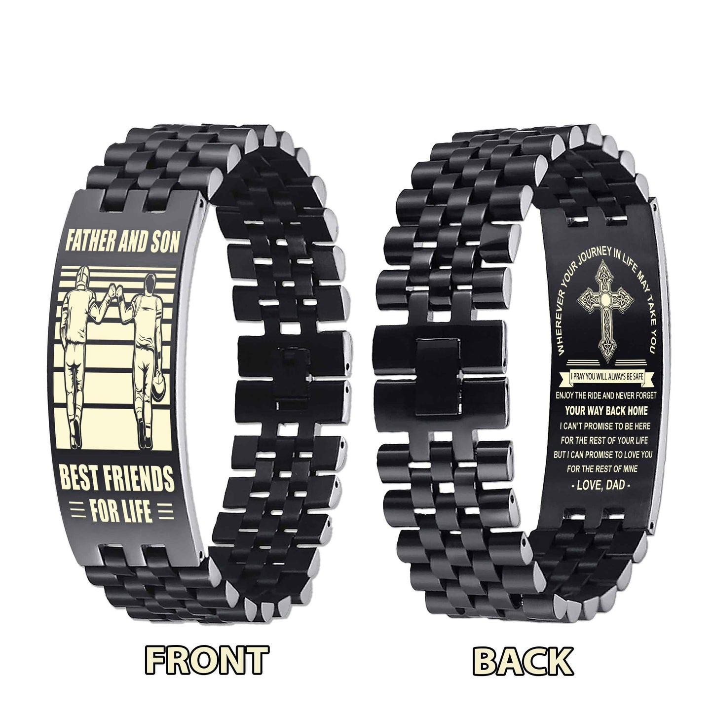 New Version Double Sided Bracelet Gift From Dad For Son - Never Forget Your Way Back Home