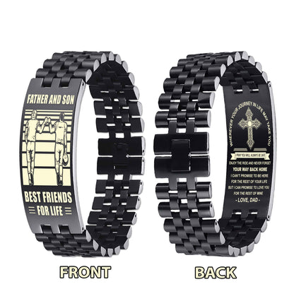 New Version Double Sided Bracelet Gift From Dad For Son - Never Forget Your Way Back Home