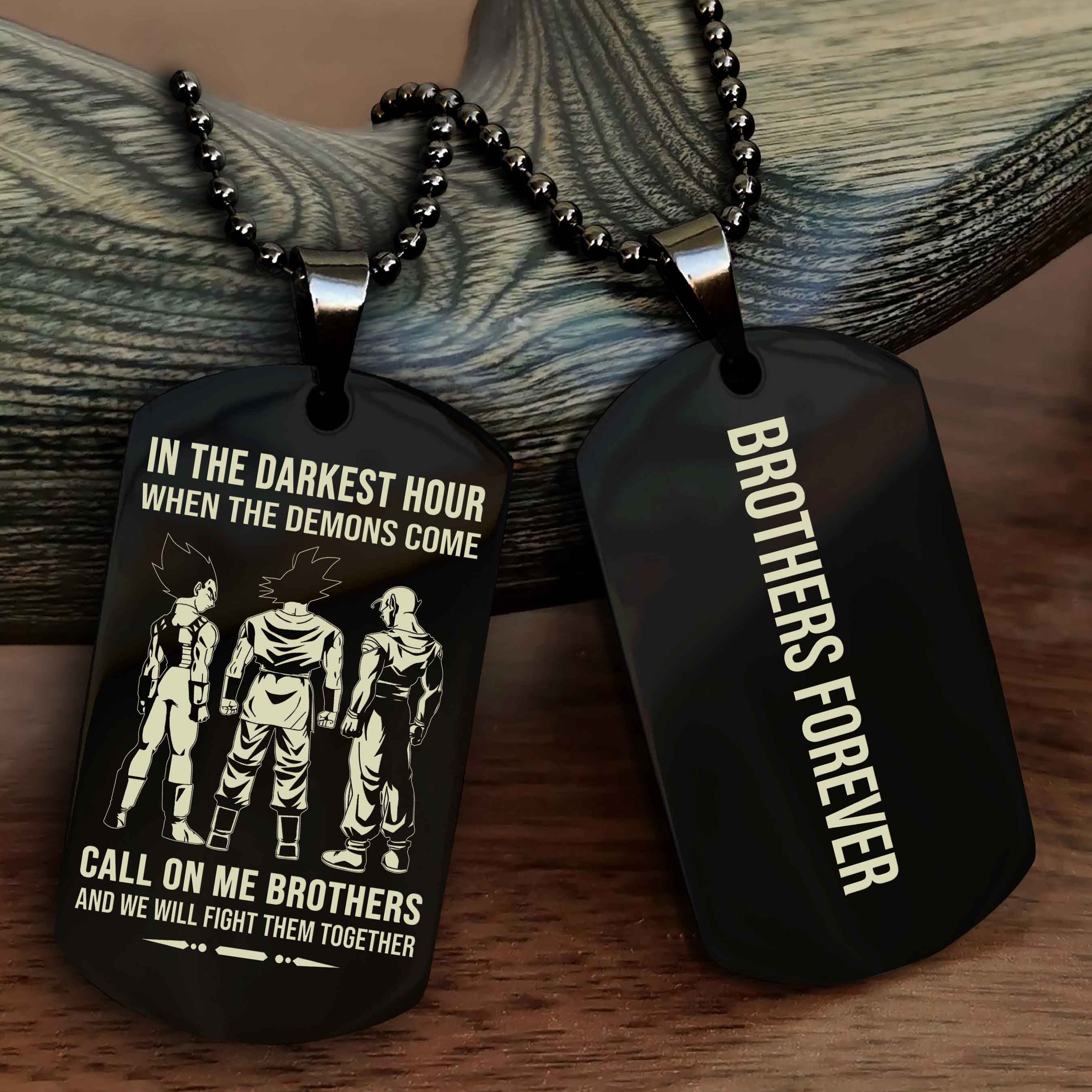 Cowboy Customizable engraved black dog tag double sided gift from brother, brother forevers