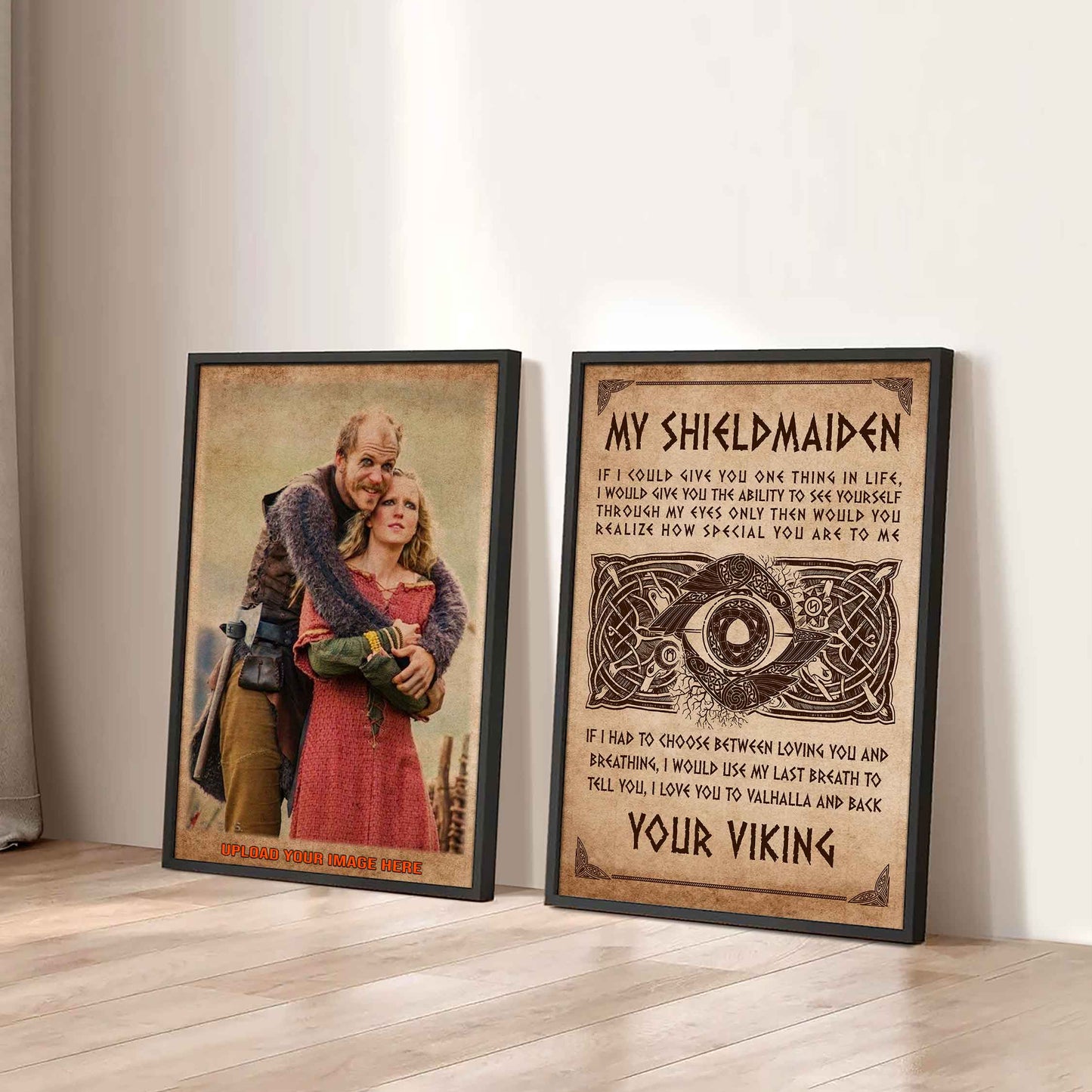 VK To My Shieldmaiden I Love You From Your VK Man Canvas 2 Piece Gift For Your Darling