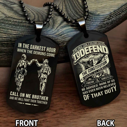 Soldier Personalized Double Sided Dog Tag For Brother