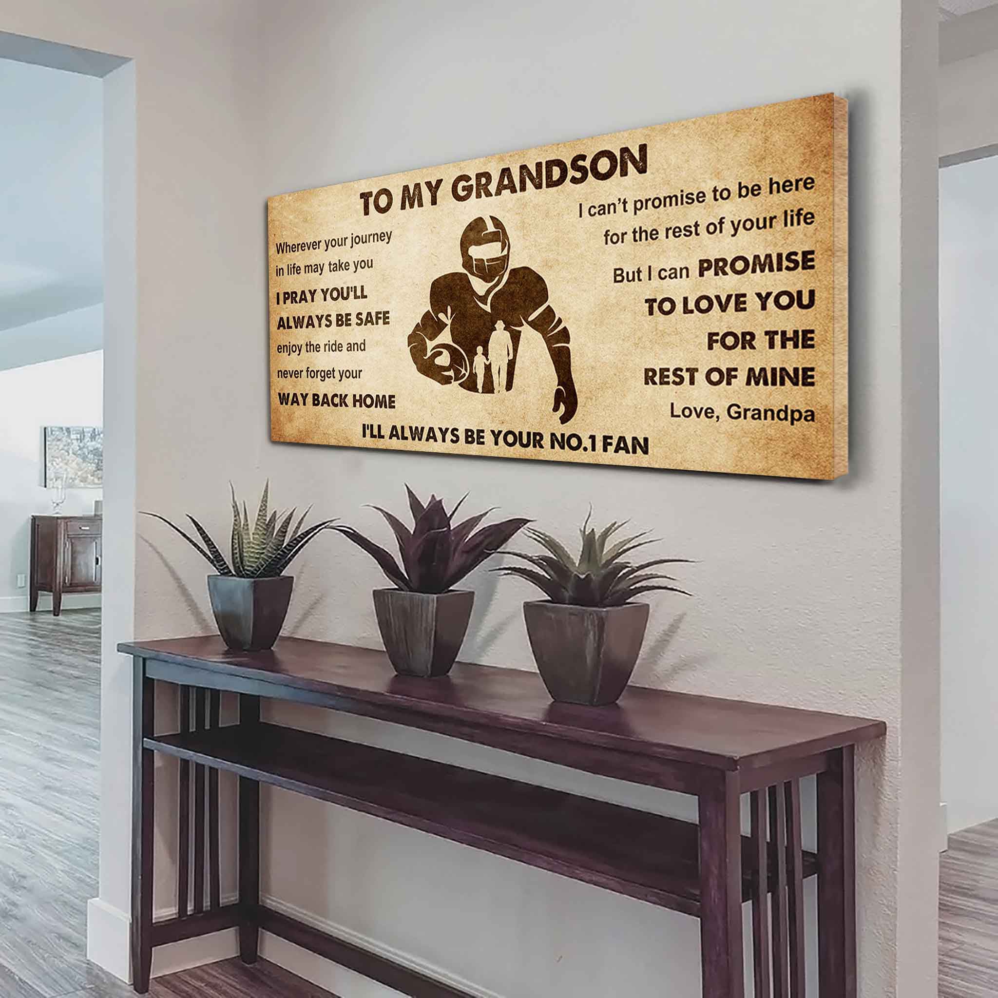 Personalized Sport  Baseball Poster Canvas I'll Be Your No 1 Fan Grandpa To Grandson - Never Forget Your Way Back Home