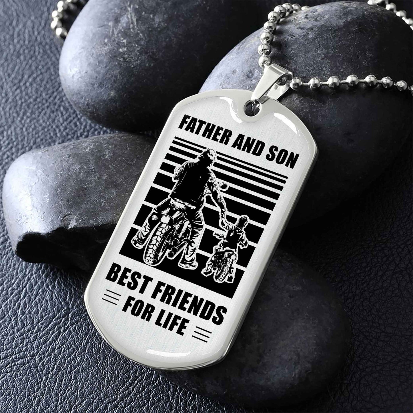 GK_GH Military Chain Silver Plated 18K Gold Plated Father And Son Best Friend For Life Gift For Your Son
