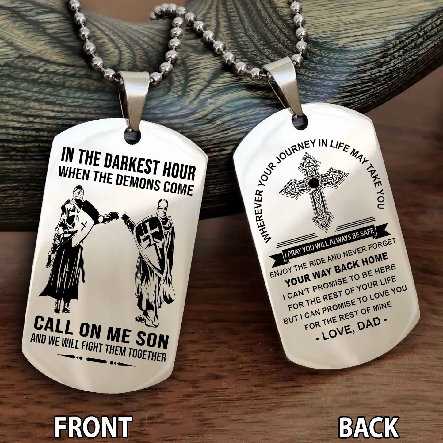 Special Version Double Side Dog Tag Call On Me Son And We Will Fight Them Together - Cross Never Forget Your Way Back Home