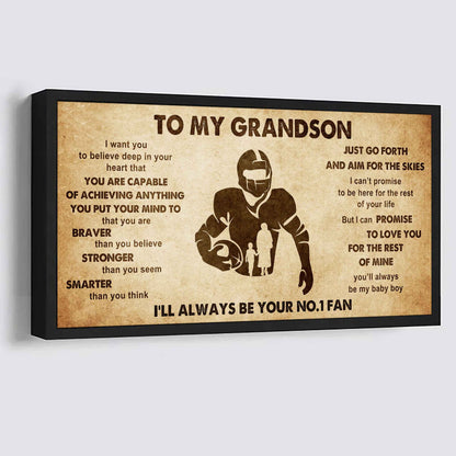 Personalized Sport Baseball Poster Canvas I'll Be Your No 1 Fan Grandma To Grandson - That You Are Braver Than You Believe Just Go Forth