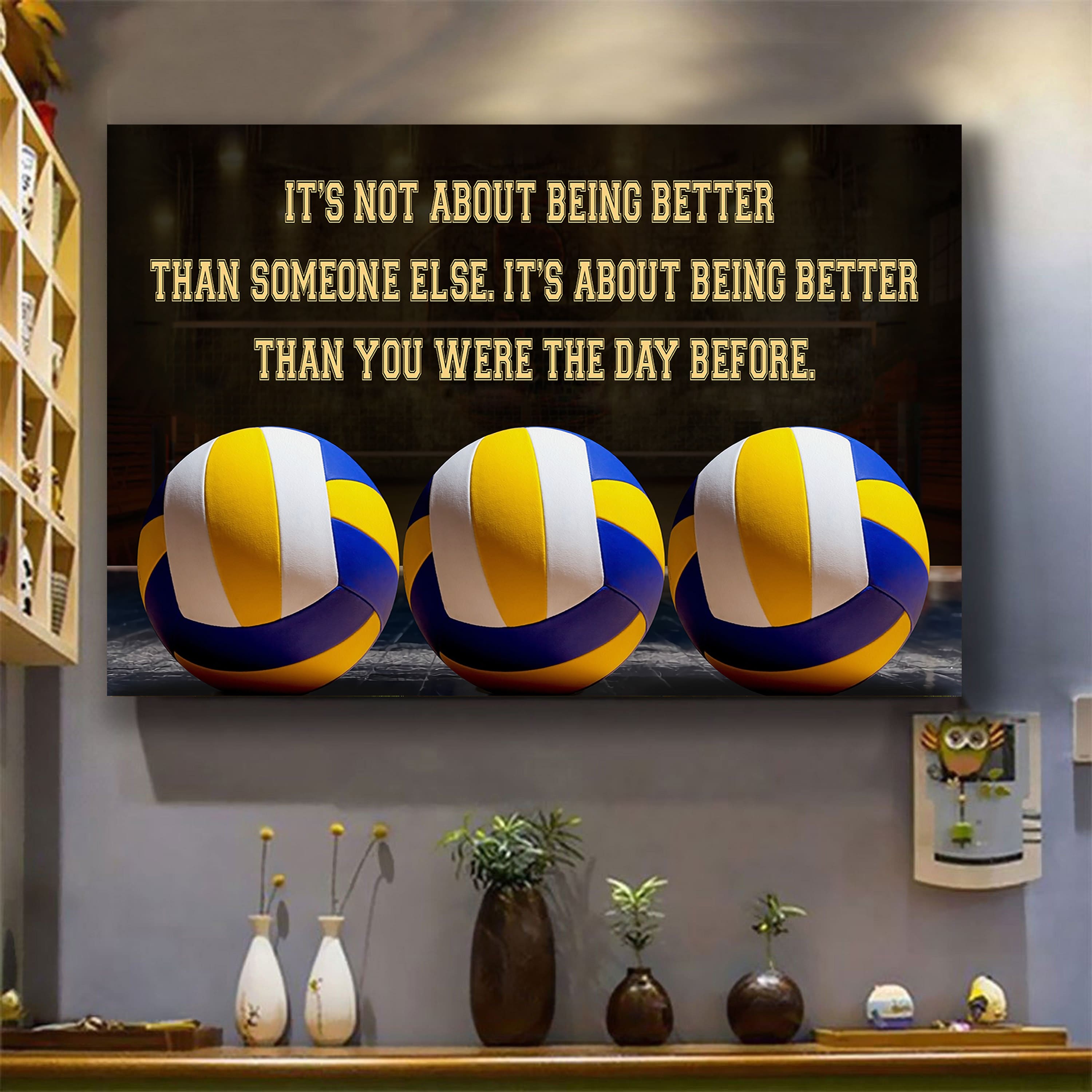 Volleyball customizable poster canvas