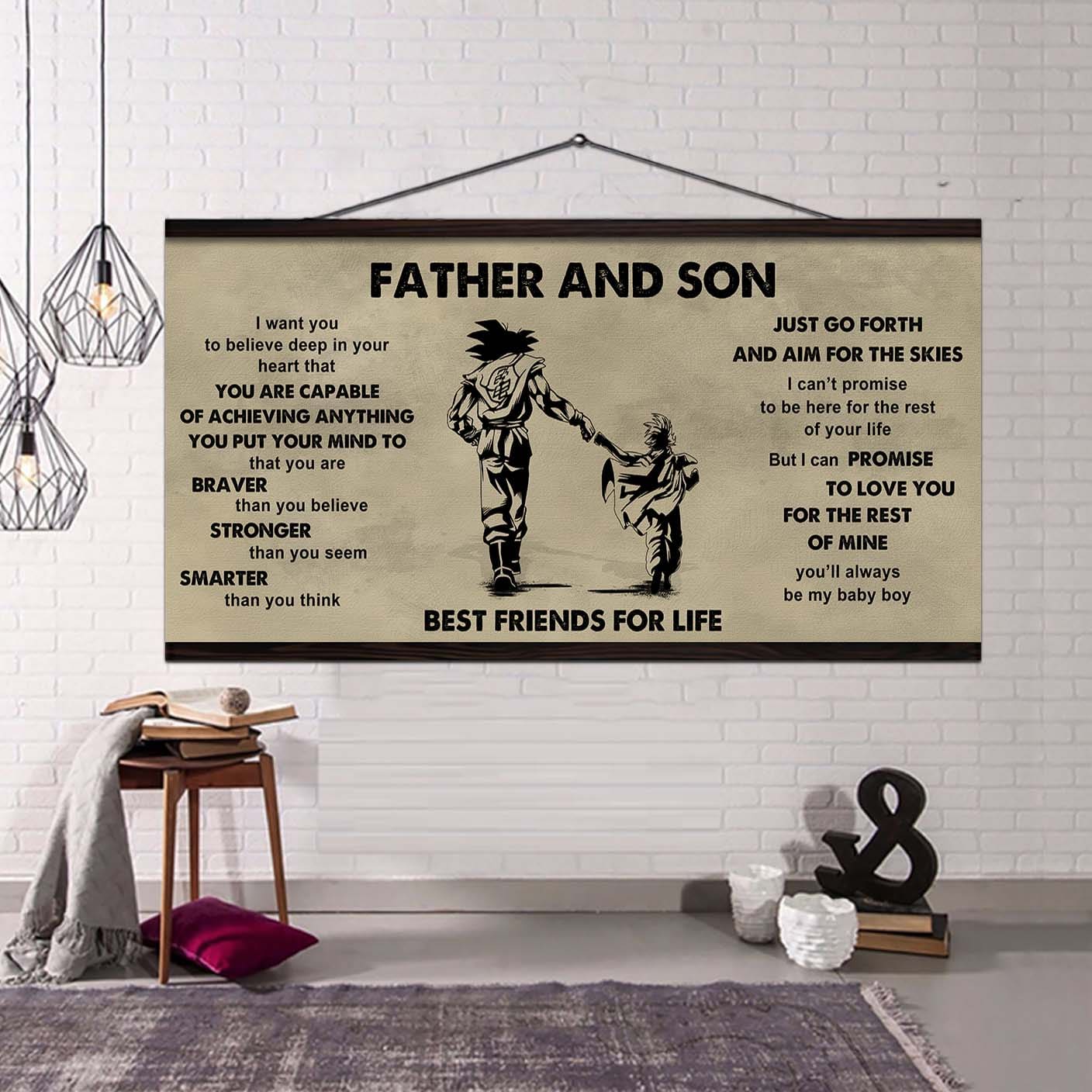 DRB GH Father And Daughter Best Friends For Life  - That You Are Braver Than You Believe Poster Canvas Gift For Daughter From Father