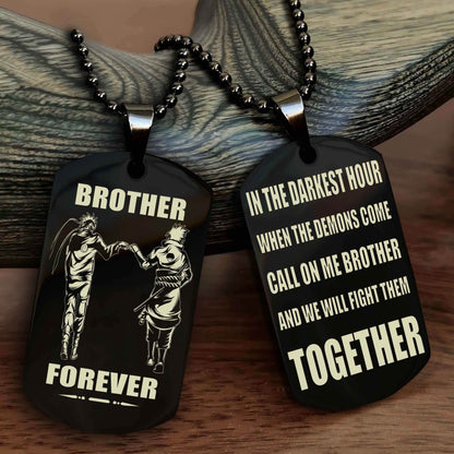Soldier: Army-Air Force Personalized Double Sided Dog Tag For My Brother - Call On Me Brother And We Will Fight Them Together Gift For Your Friend
