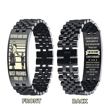 Viking WBH Personalized Double Sided Bracelet Father And Son Best Friends For Life - Message on the back side