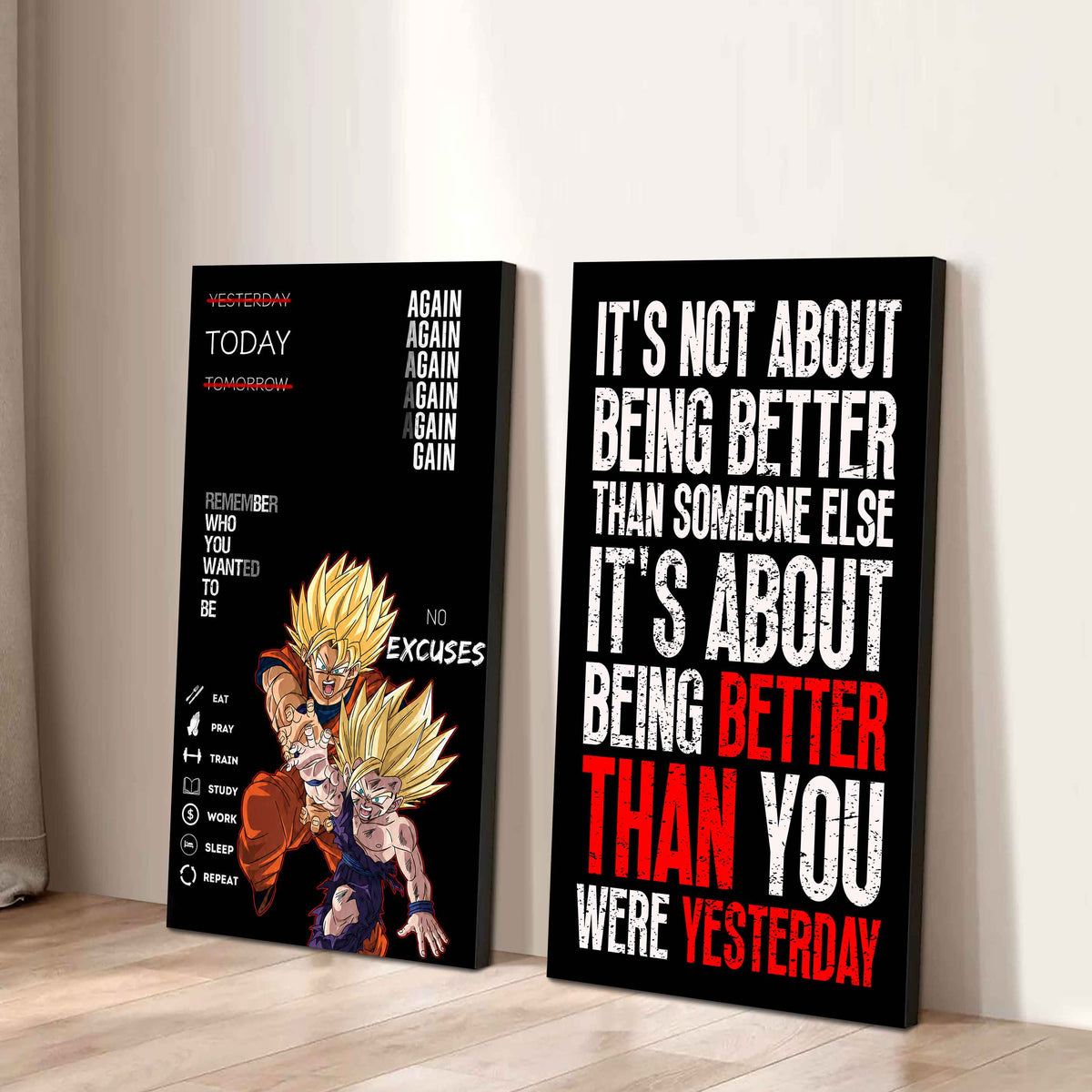 It's About Being Better Than You Were The Day Before Canvas Set Ready To Hang Gift For Your Son Your Friend