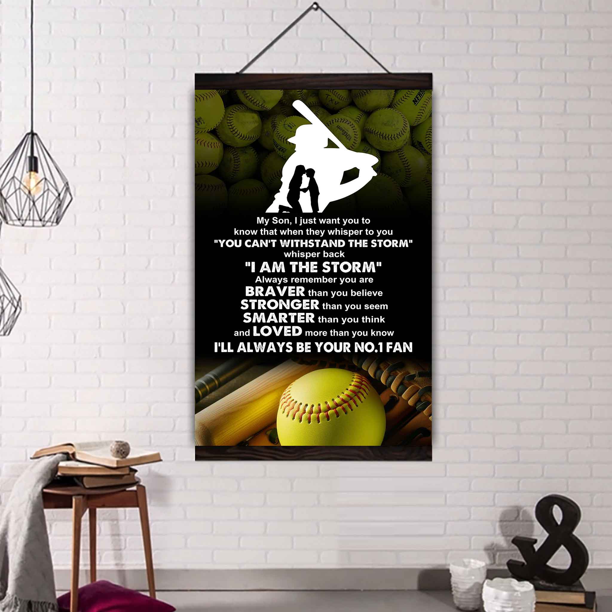 Sport Poster Canvas Mom To Son - Whisper Back I Am The Storm I Will Always Your No 1 Fan