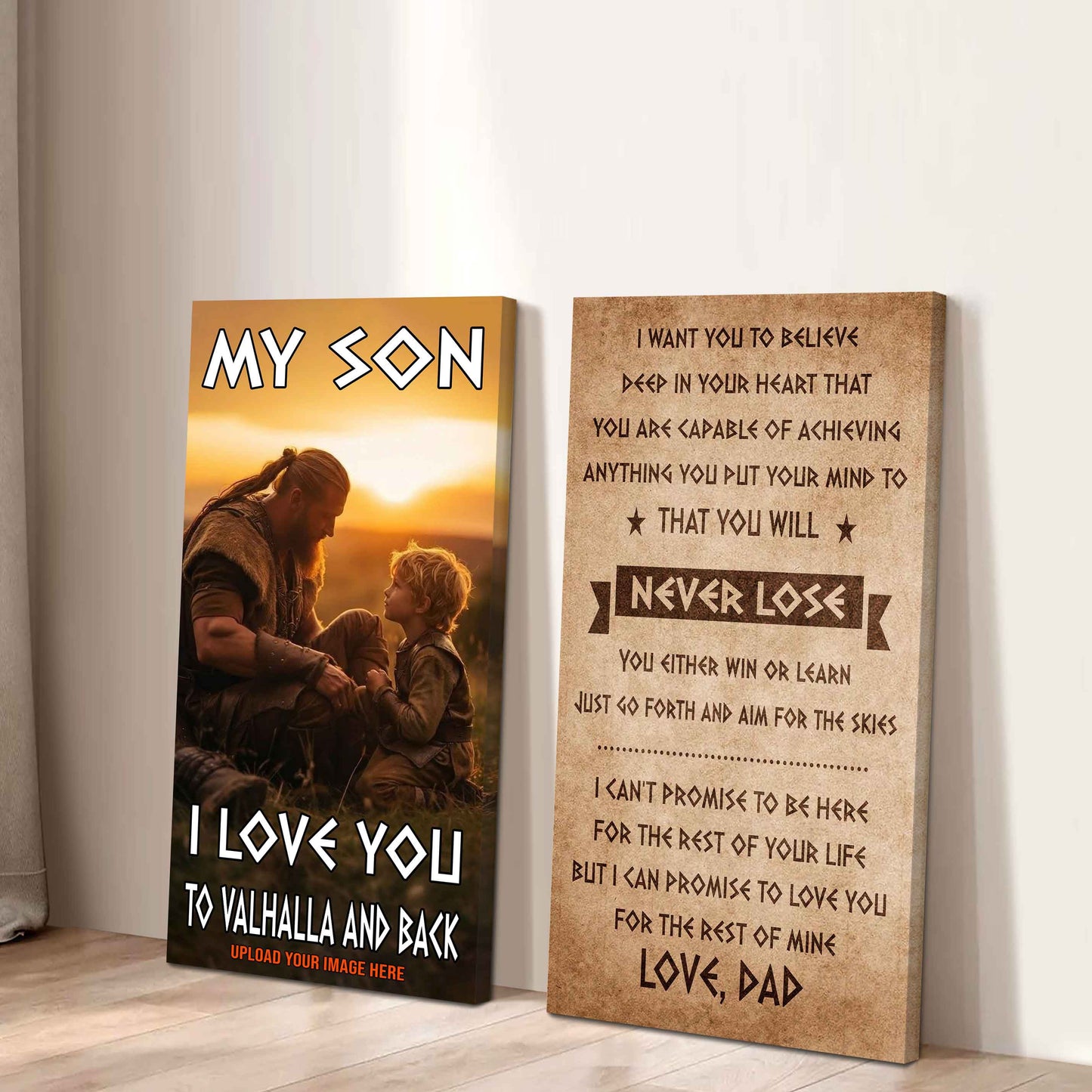 VK Canvas Set My Son I Love You Valhalla And Back Gift From Dad To Son Ver 2