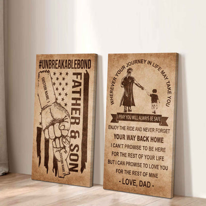 Father And Son Canvas Set To My Son Enjoy The Ride Never Forget Your Way Back Home