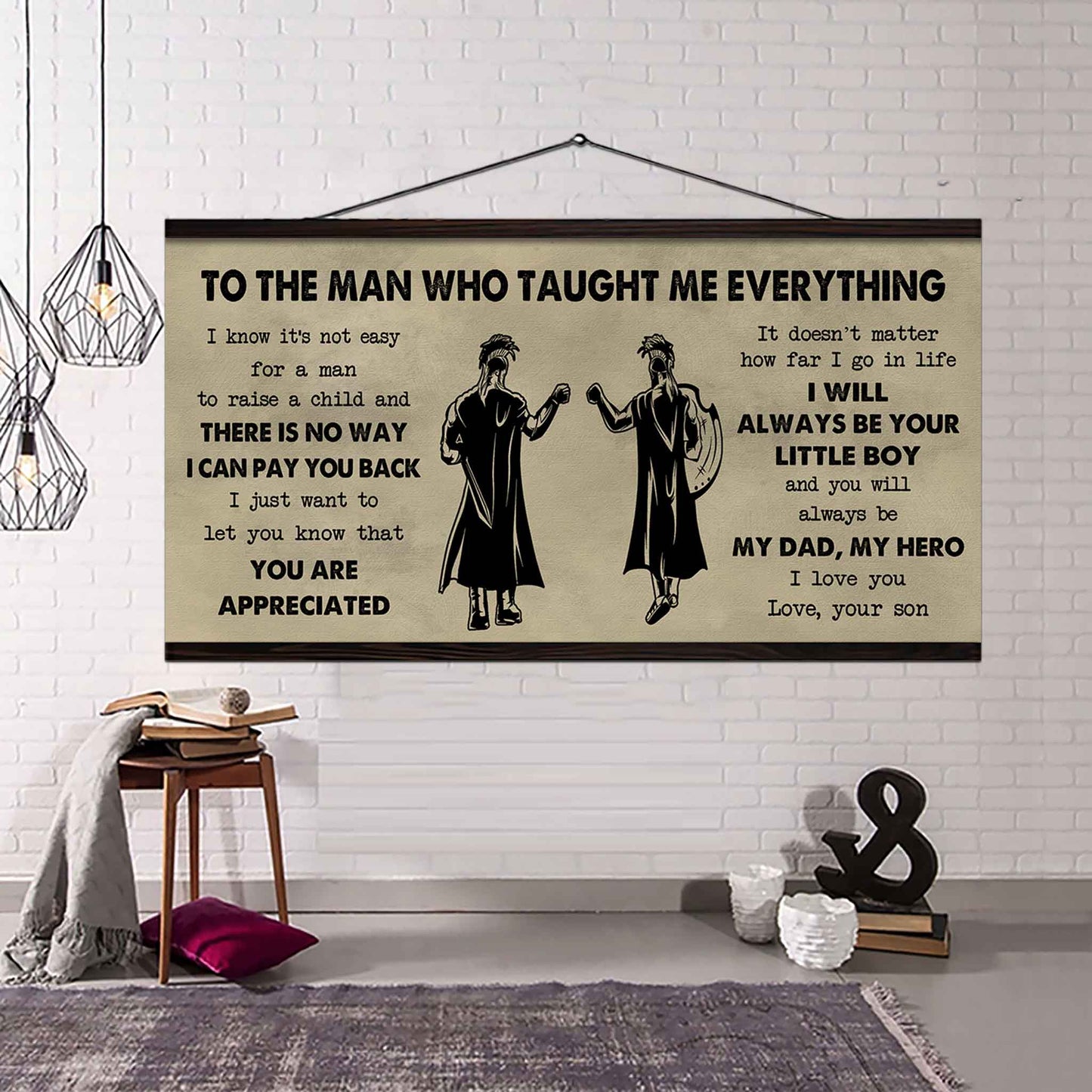 Samurai Poster Horizontal Canvas To My Dad I Know It's Not Easy To Raise A Child I Will Always Be Your Little Boy Gift From Son To Dad