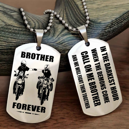 Soldier Engraved Double Sided Dog Tag Call On Me Brother NAG Brothers Forever We Will Fight Them Together