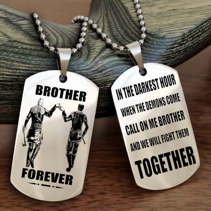 Police Personalized Double Sided Dog Tag For My Brother - Call On Me Brother And We Will Fight Them Together Gift For Your Friend