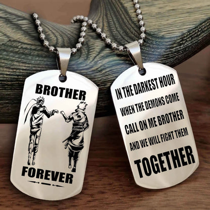 Soldier-Air force Personalized Double Sided Dog Tag For My Brother - Call On Me Brother And We Will Fight Them Together Gift For Your Friend