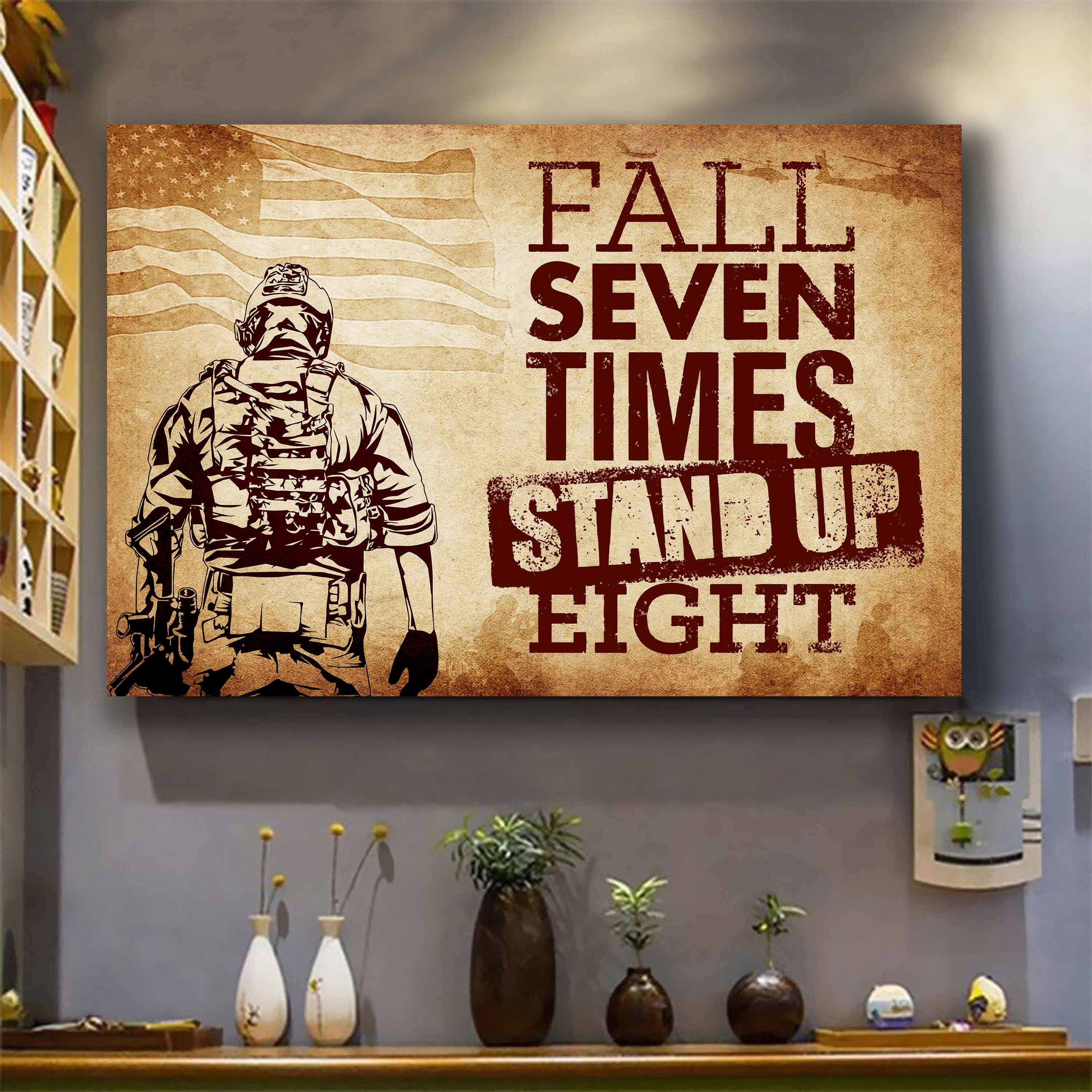 DRB Poster Canvas Fall Down Seven Times Stand Up Eight