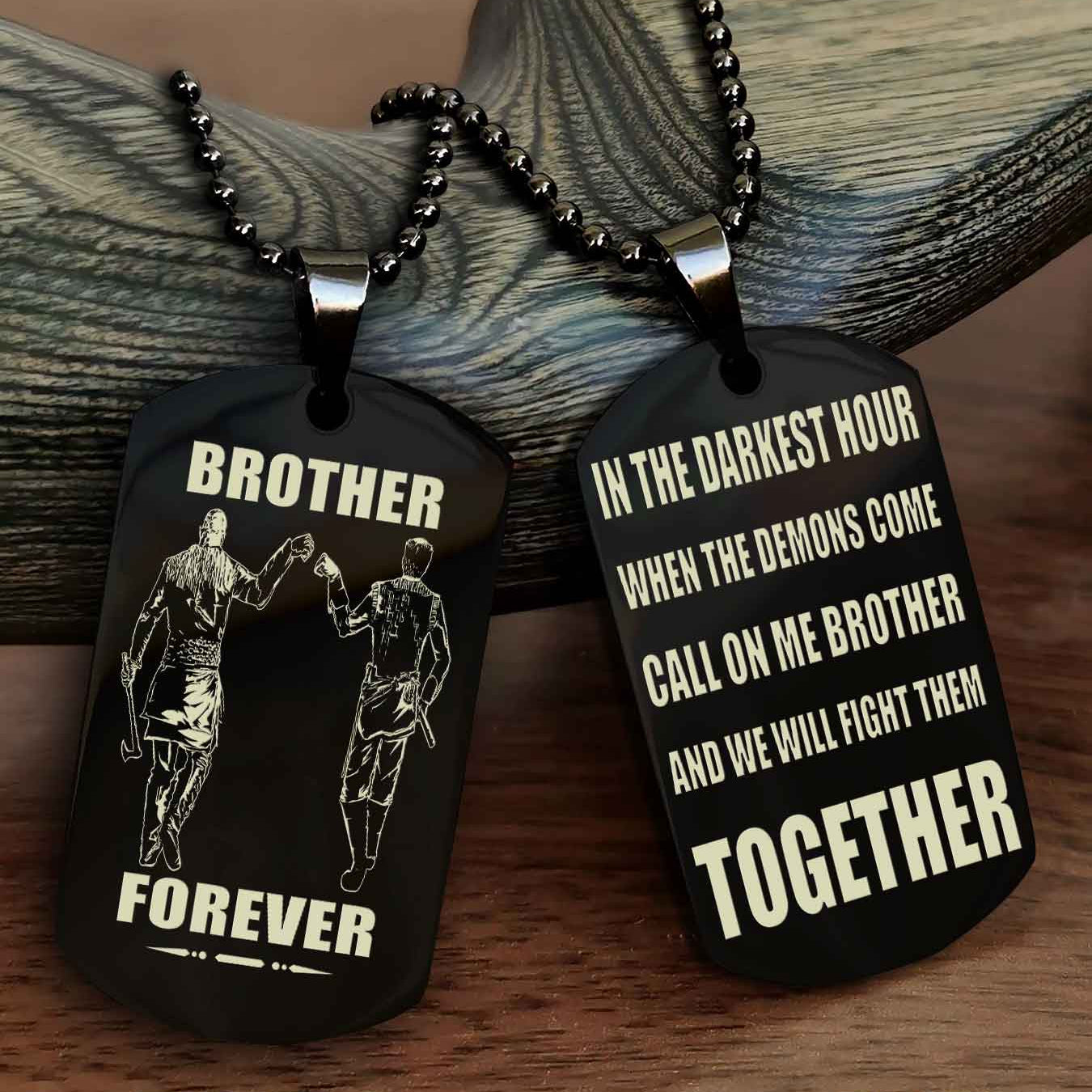 Police Personalized Double Sided Dog Tag For My Brother - Call On Me Brother And We Will Fight Them Together Gift For Your Friend