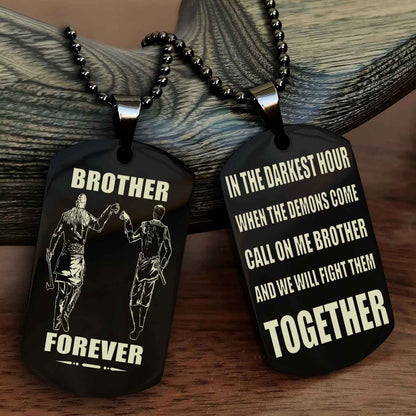 Police Personalized Double Sided Dog Tag For My Brother - Call On Me Brother And We Will Fight Them Together Gift For Your Friend