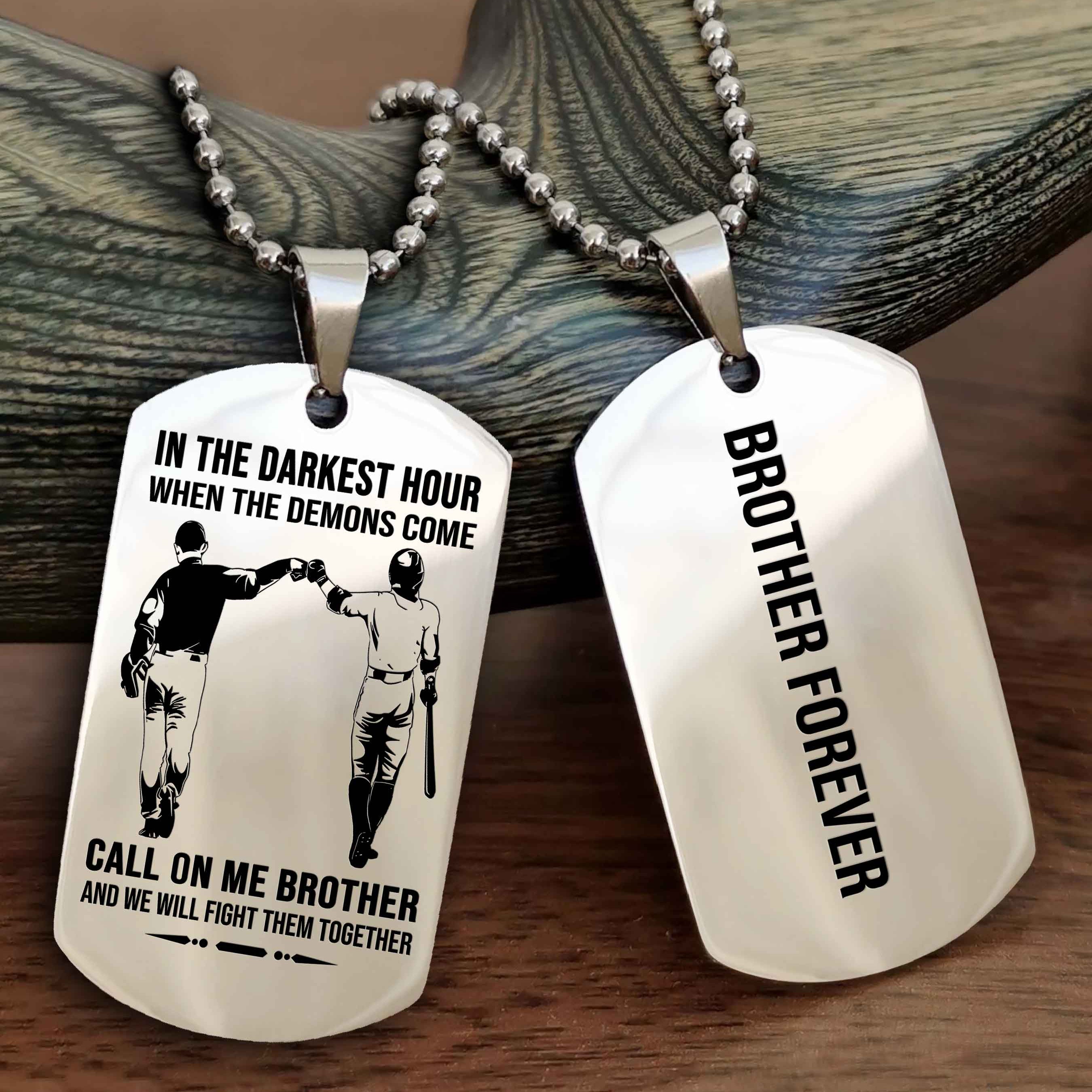 Cowboy Customizable engraved black dog tag double sided gift from brother, brother forevers