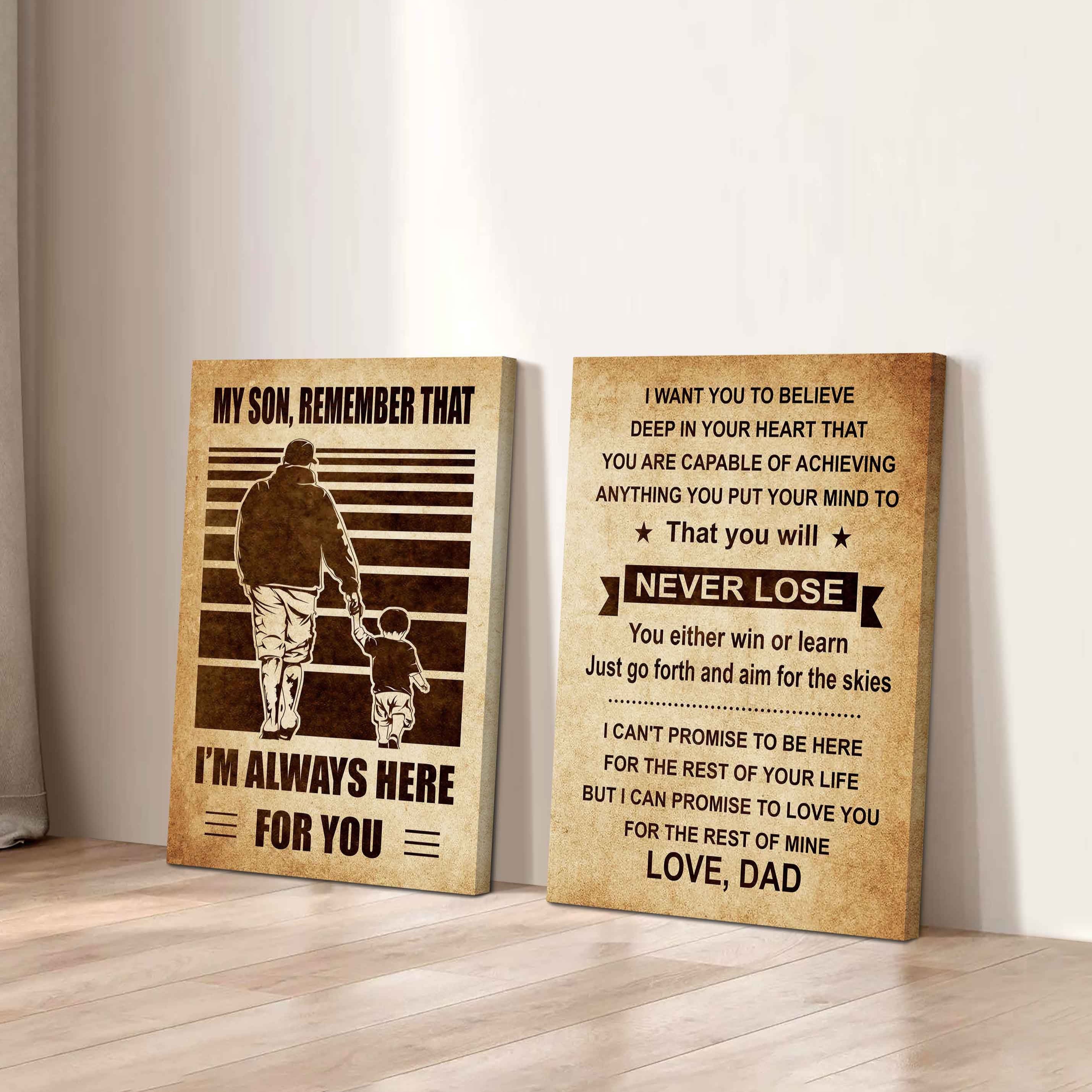 Combo 2 Sport Poster Canvas My Son Remember That - You Will Never Lose You Either Win Or Learn