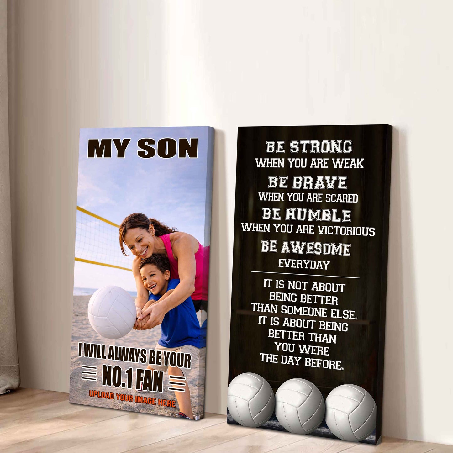 My Son Be Strong When You Are Weak Be Awesome Everyday Set 2 Canvas Wall Art From Mom To Son