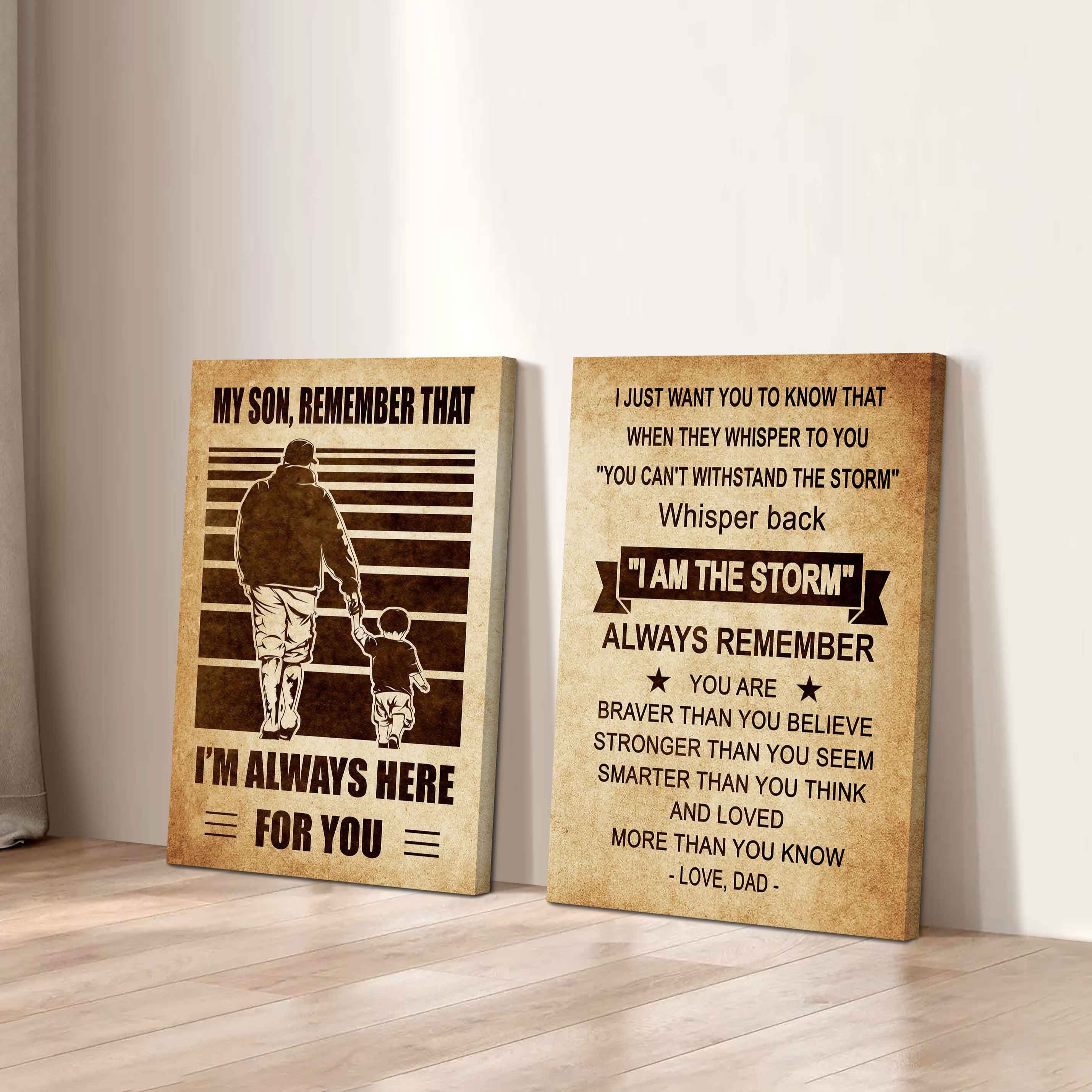 Combo 2 Sport Poster Canvas My Son Remember That - Whisper Back I'm The Storm