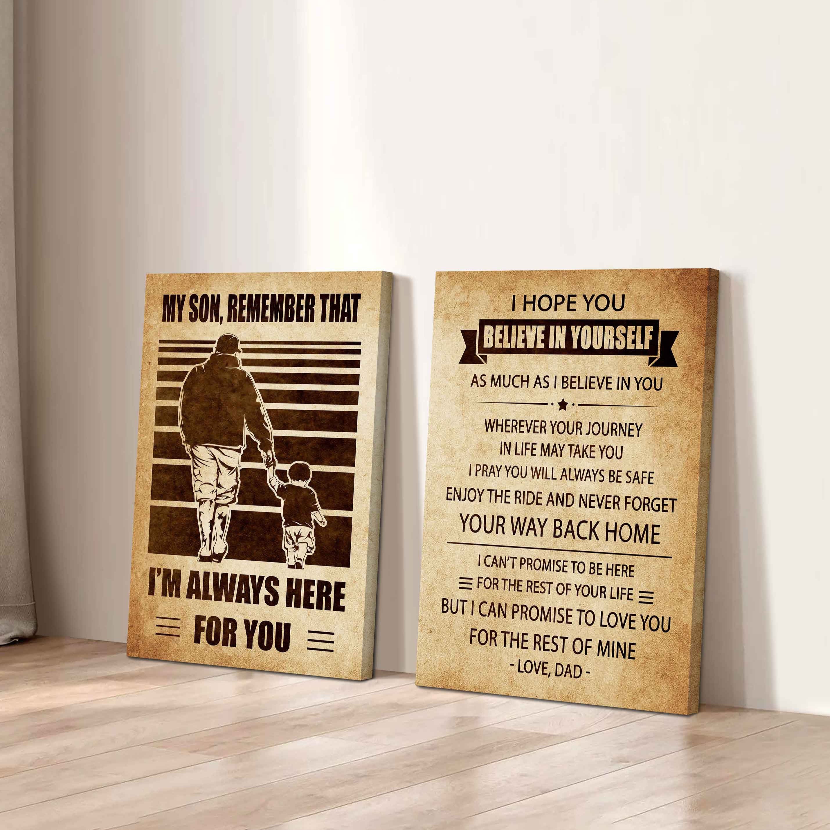 Combo 2 DRB Poster Canvas My Son Remember That - Never Forget Your Way Back Home