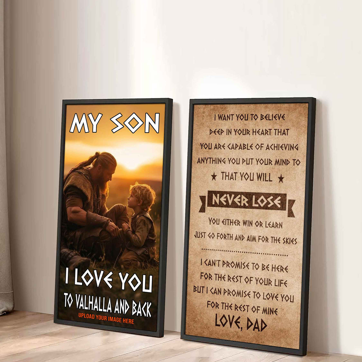 VK Canvas Set My Son I Love You Valhalla And Back Gift From Dad To Son Ver 2