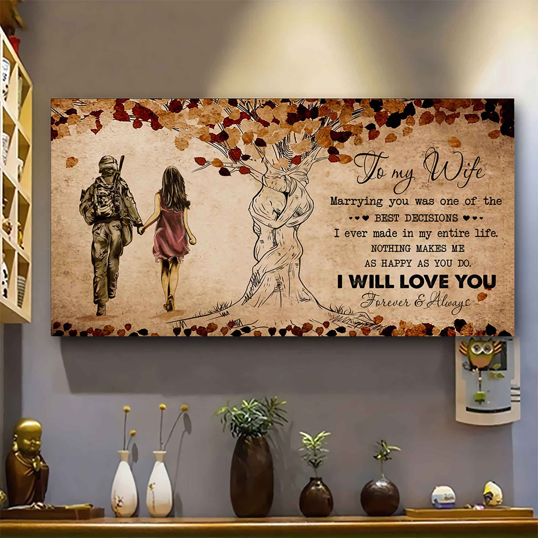 Samurai Poster Canvas To My Wife Marrying You Was One Of The Best Decisions - I Will Love You Forever And Always Gift For Your Wife