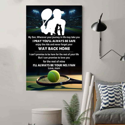 Baseball Poster Canvas Mom To Son - Never Forget Your Way Back Home I Will Always Your No 1 Fan