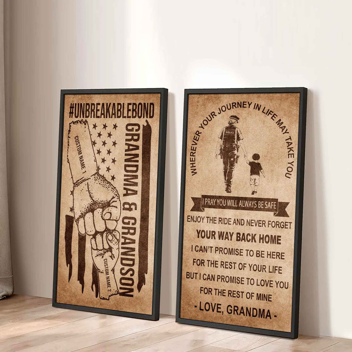Unbreakable Bond Canvas Set Grandma And Grandson Never Forget Your Way Back Home I Love You