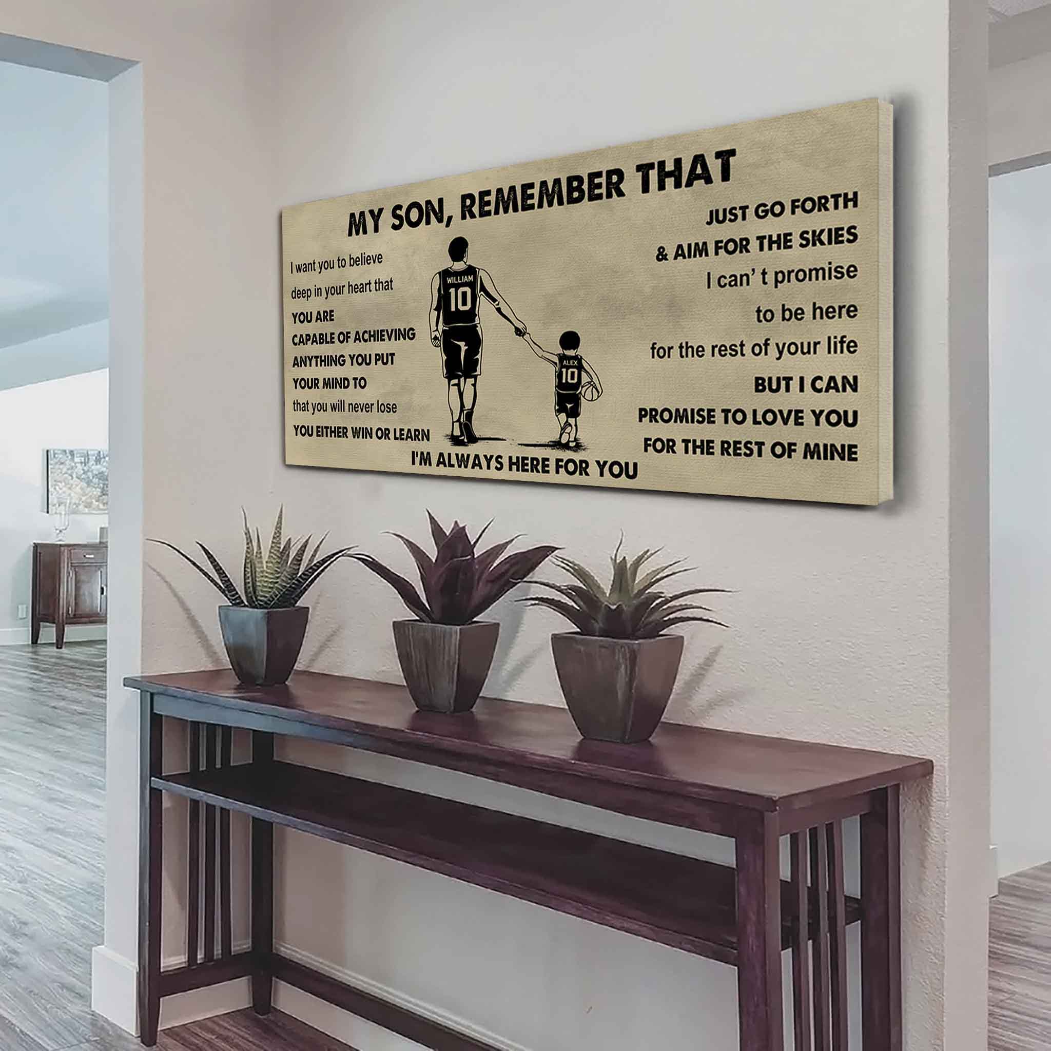 Personalized Sport Poster Canvas -  My Son Remember That You Will Never Lose You Either Win Or Learn