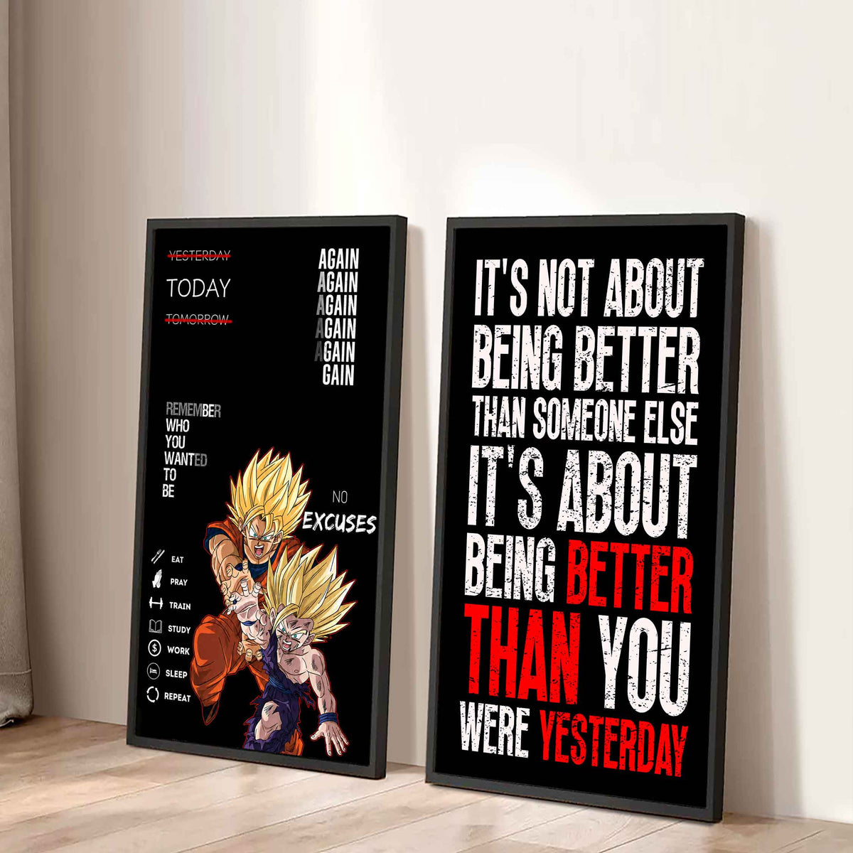 It's About Being Better Than You Were The Day Before Canvas Set Ready To Hang Gift For Your Son Your Friend