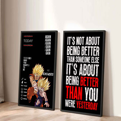 It's About Being Better Than You Were The Day Before Canvas Set Ready To Hang Gift For Your Son Your Friend