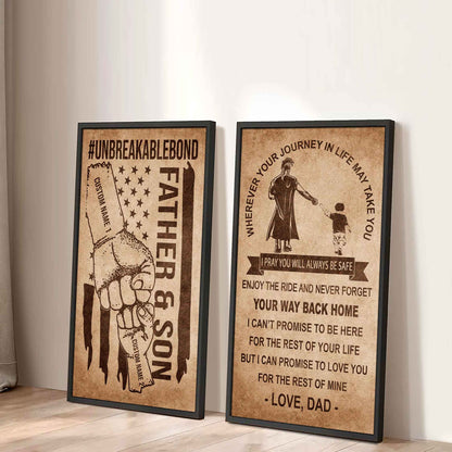 Father And Son Canvas Set To My Son Enjoy The Ride Never Forget Your Way Back Home