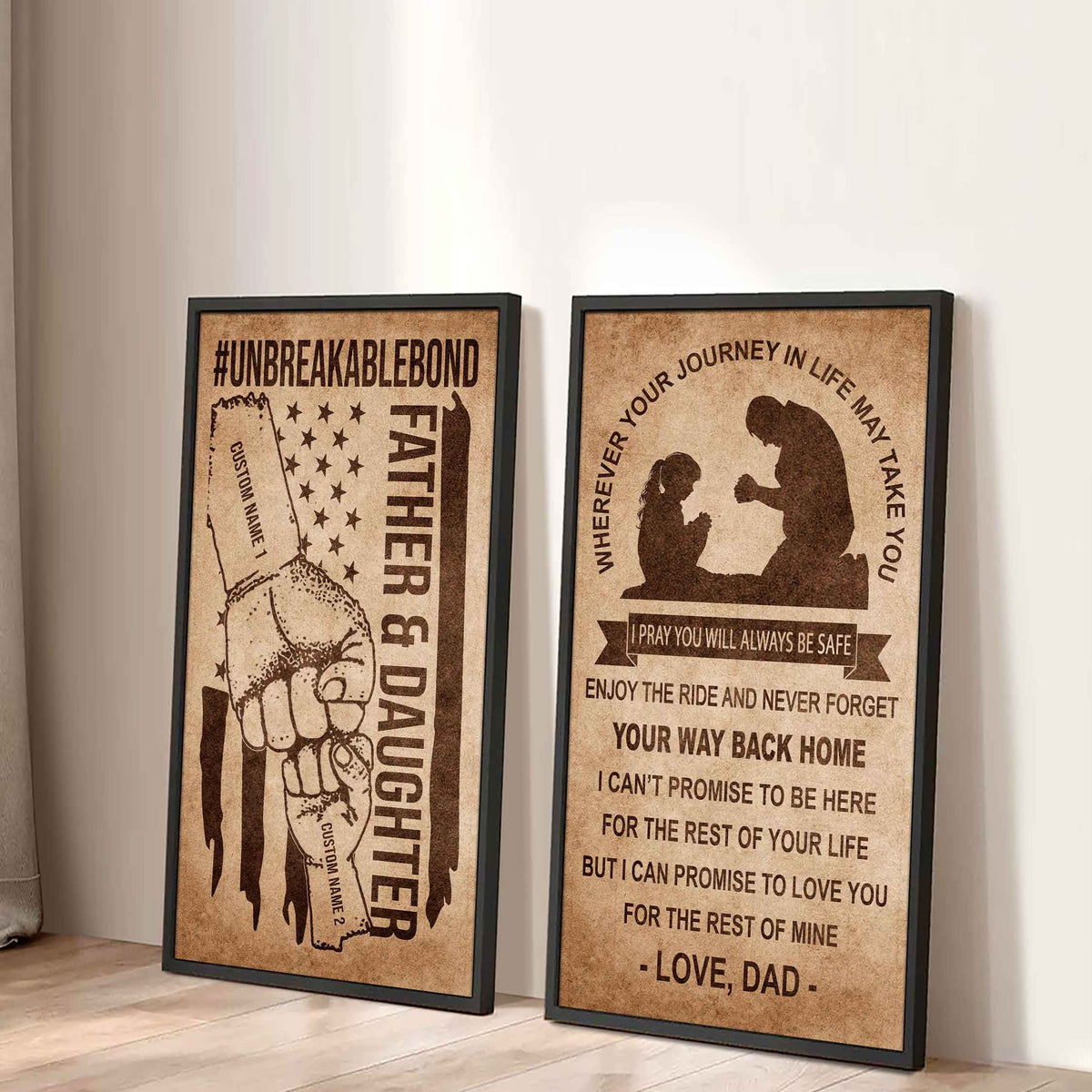 Unbreakable Bond Canvas Set Father And Daughter Never Forget Your Way Back Home Gift For Your Daughter